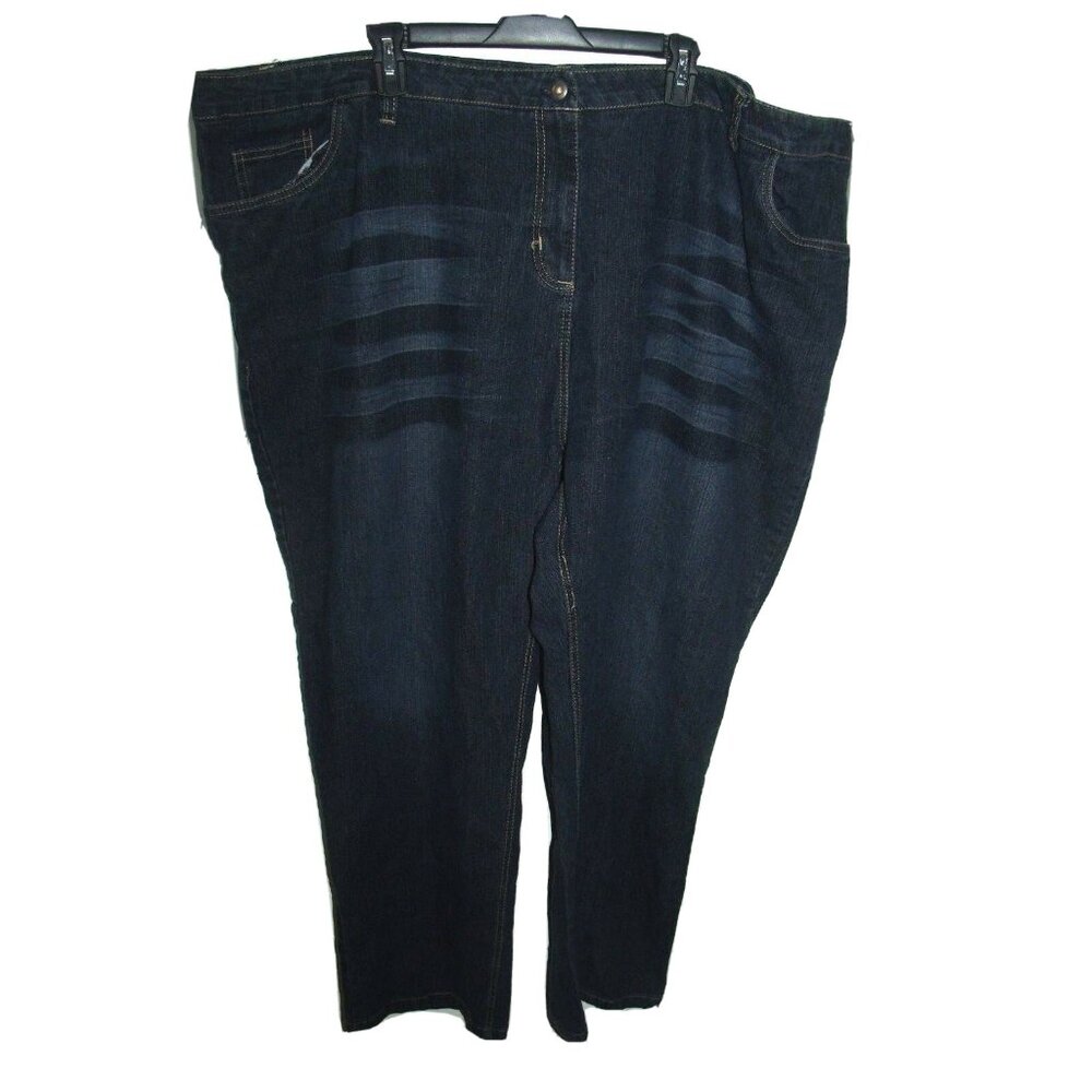 Gold Flava Denim Blue Jeans‎ Super Plus Size 34 Straight Leg Stretch